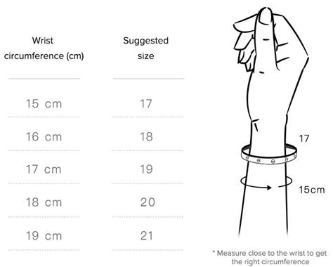 cartier bracelet size chart pdf